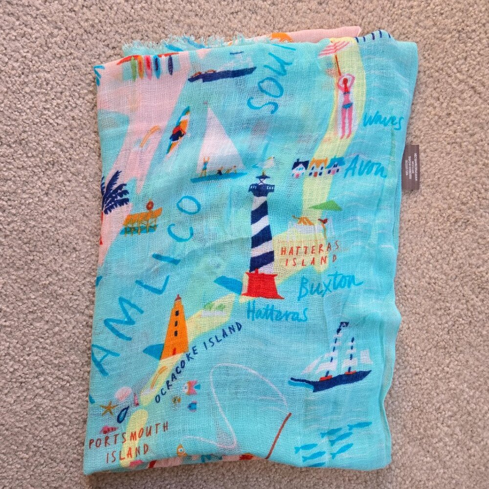 NWOT Outer Banks North Carolina Scarf Beach - Picture 11 of 12